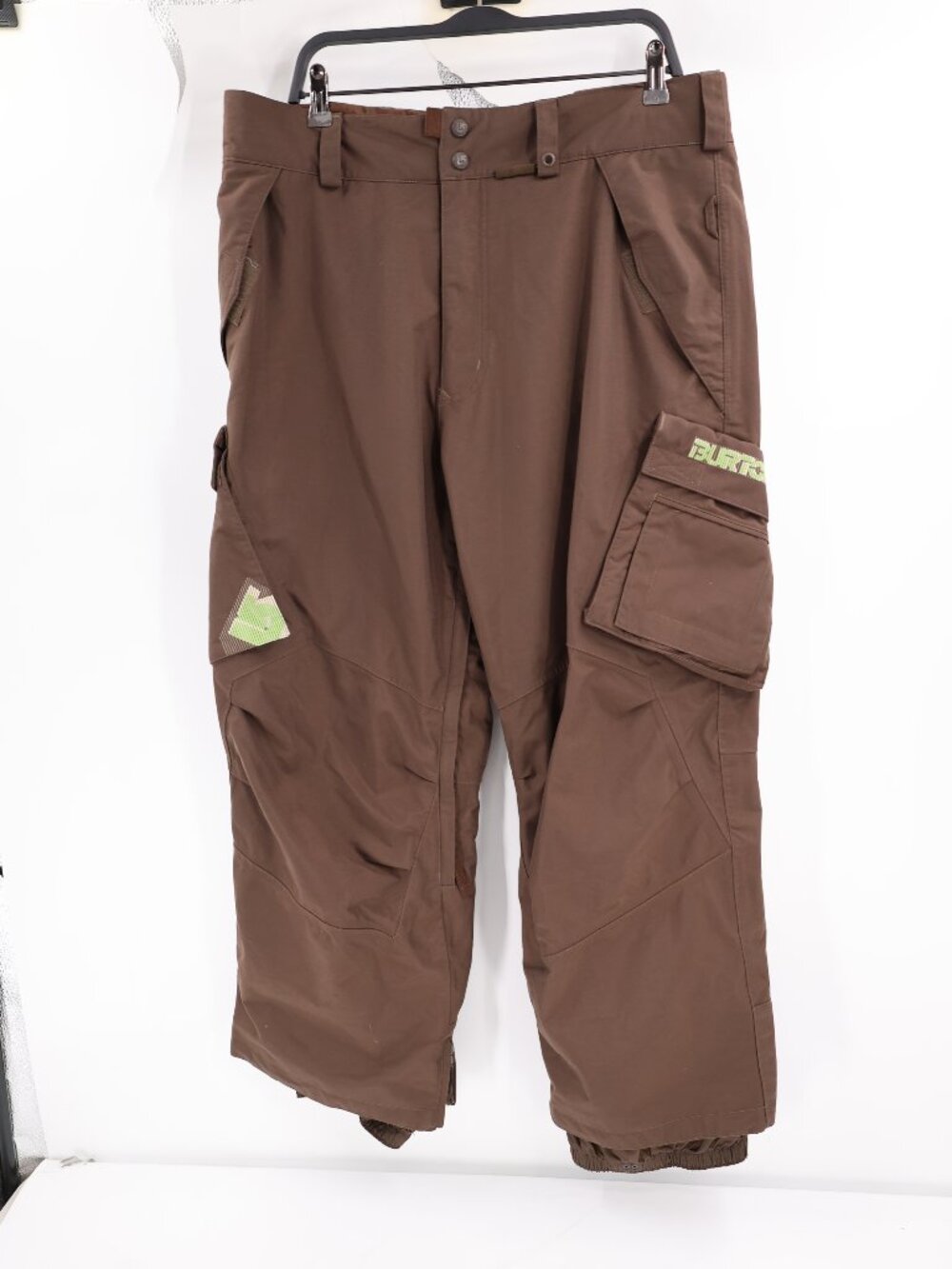 Burton Ski Pants Men's Large Nylon Snowboard Insulated Cargo Pockets Brown baggy